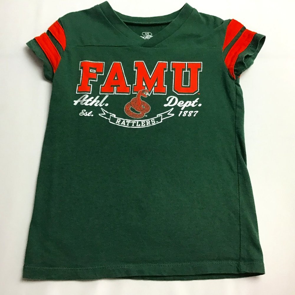 Florida A&M University Girls Green FAMU Rattlers Short Sleeved T-shirt